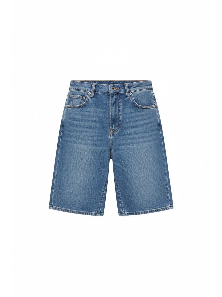 Relaxed Fit Blue Denim Shorts zdjęcie 1