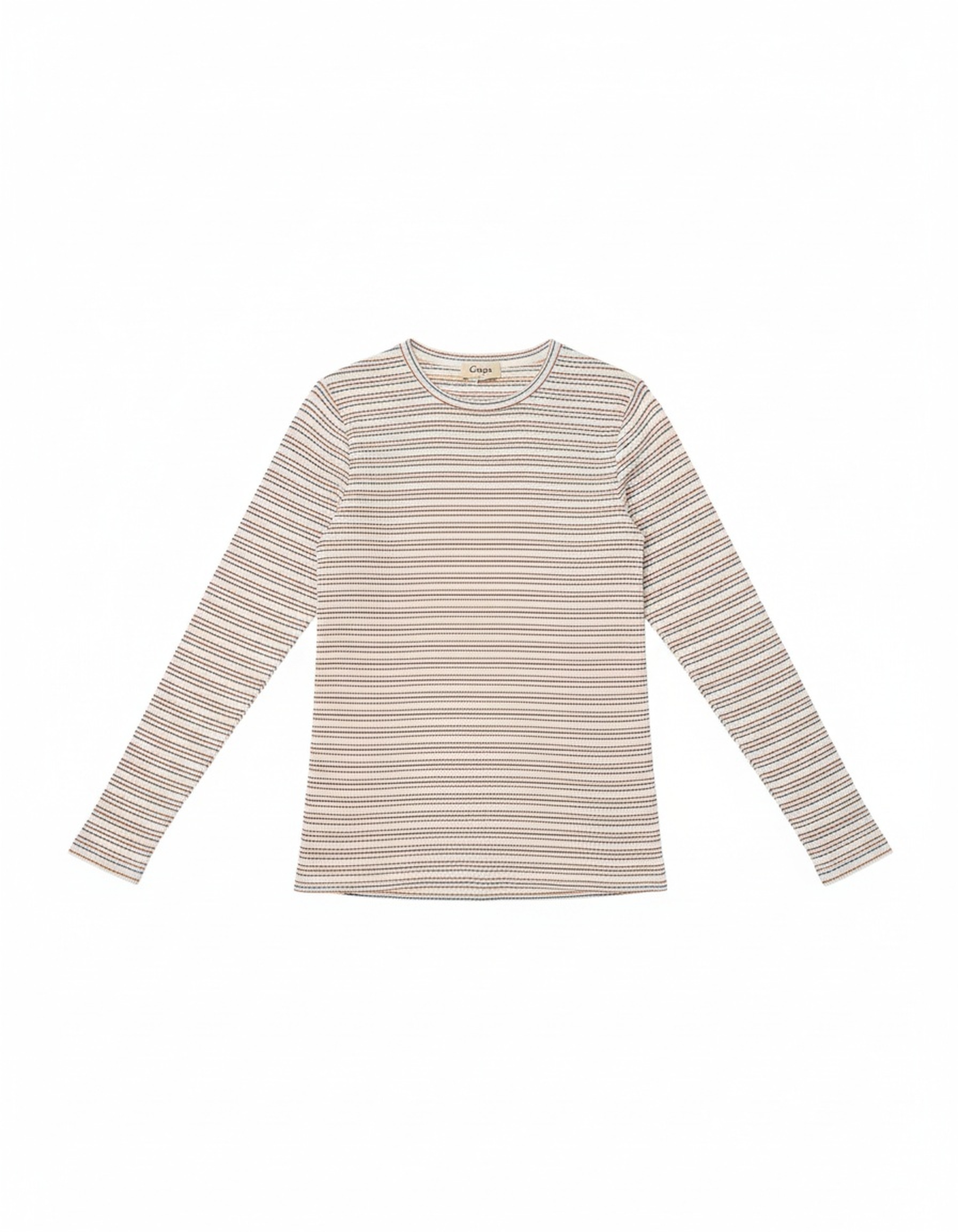 Ribbed Striped Long-Sleeve Knit Top photo 1