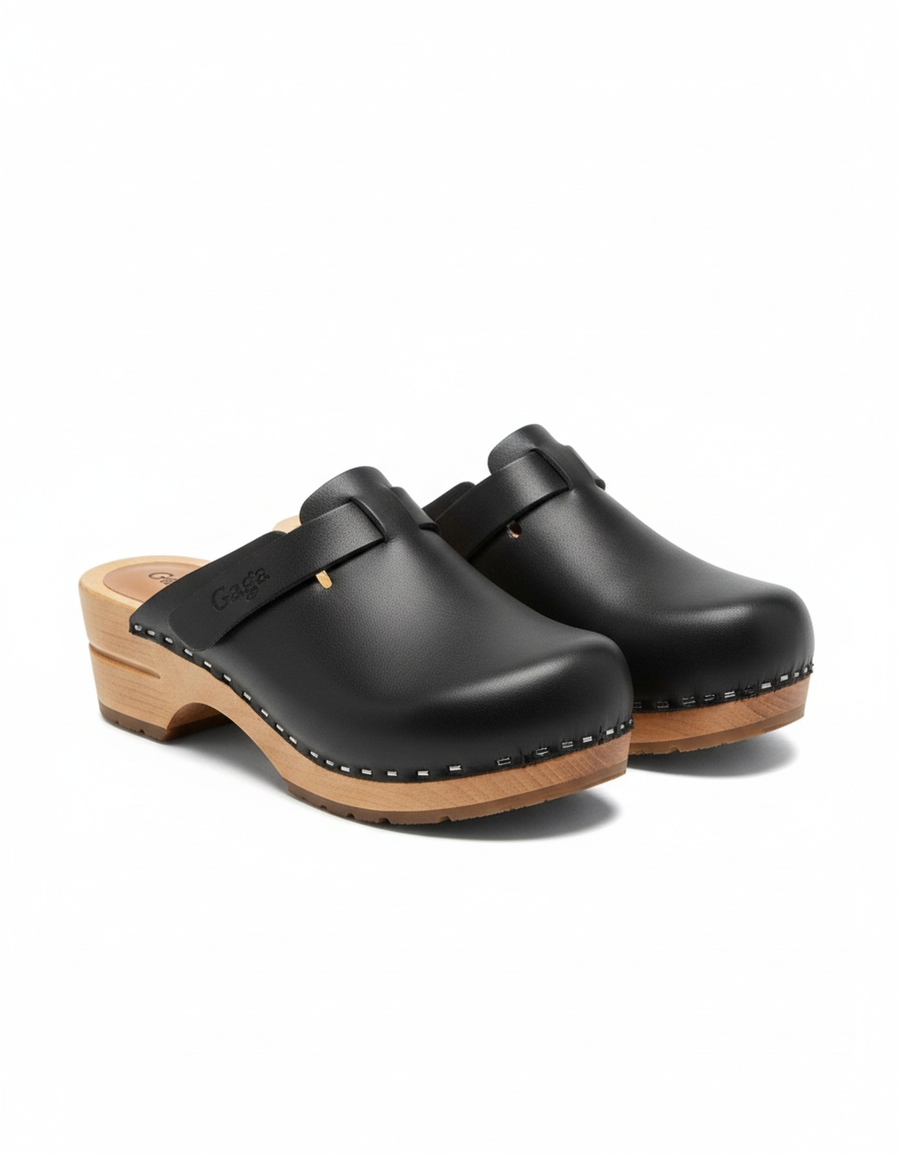 Classic Black Clogs with Wood Sole photo 1