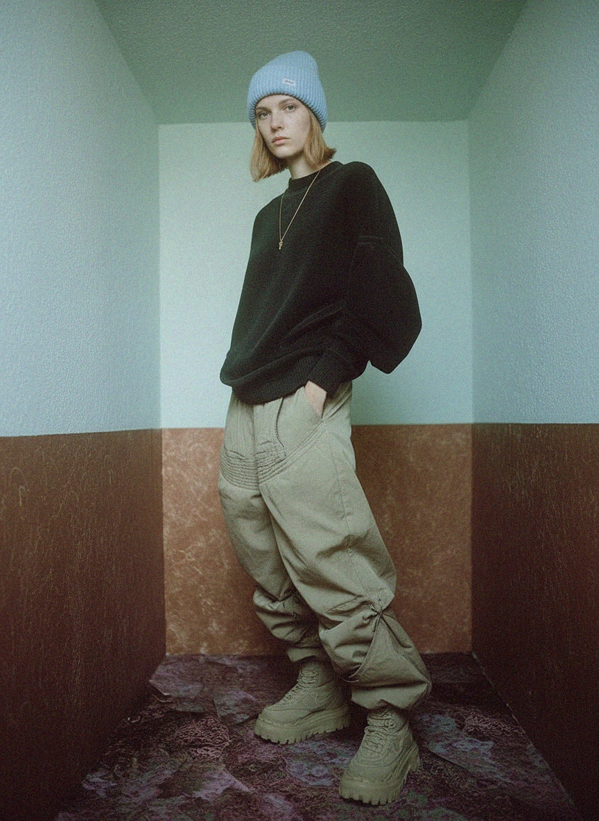 Soft Ribbed Knit Beanie in Light Blue photo 3