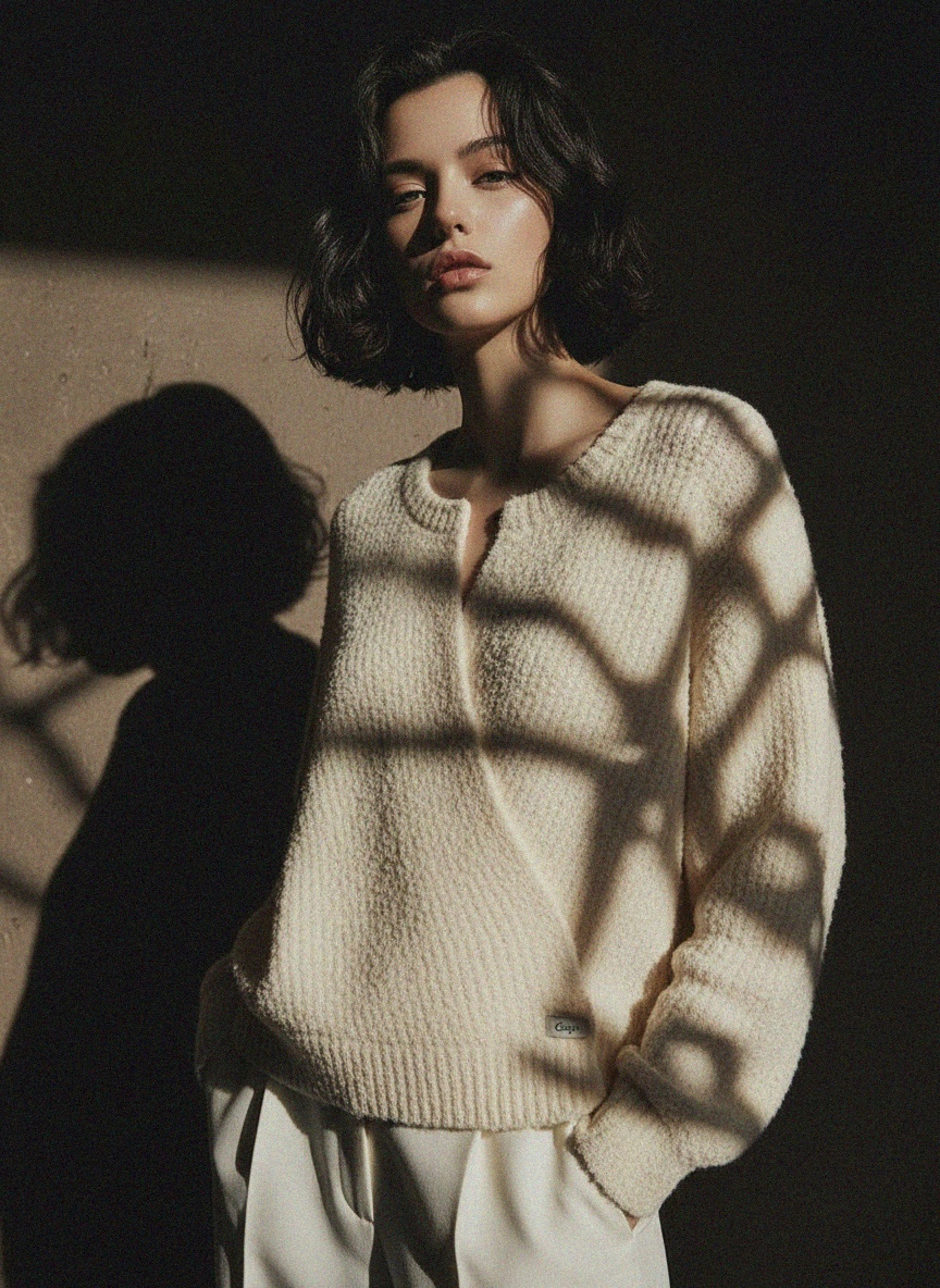Textured Boucle Knit Sweater photo 3
