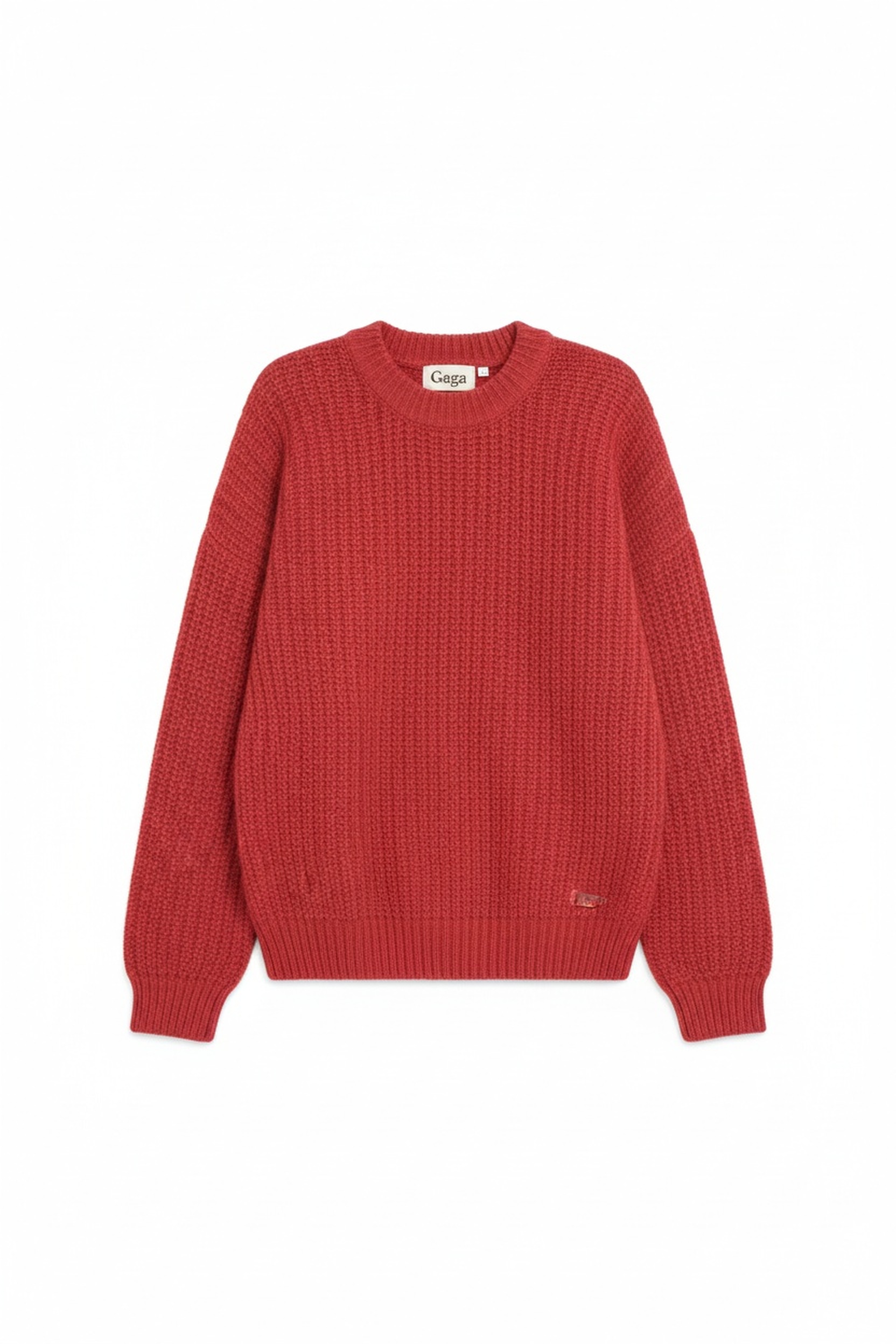 Cozy Red Knit Pullover Sweater photo 1