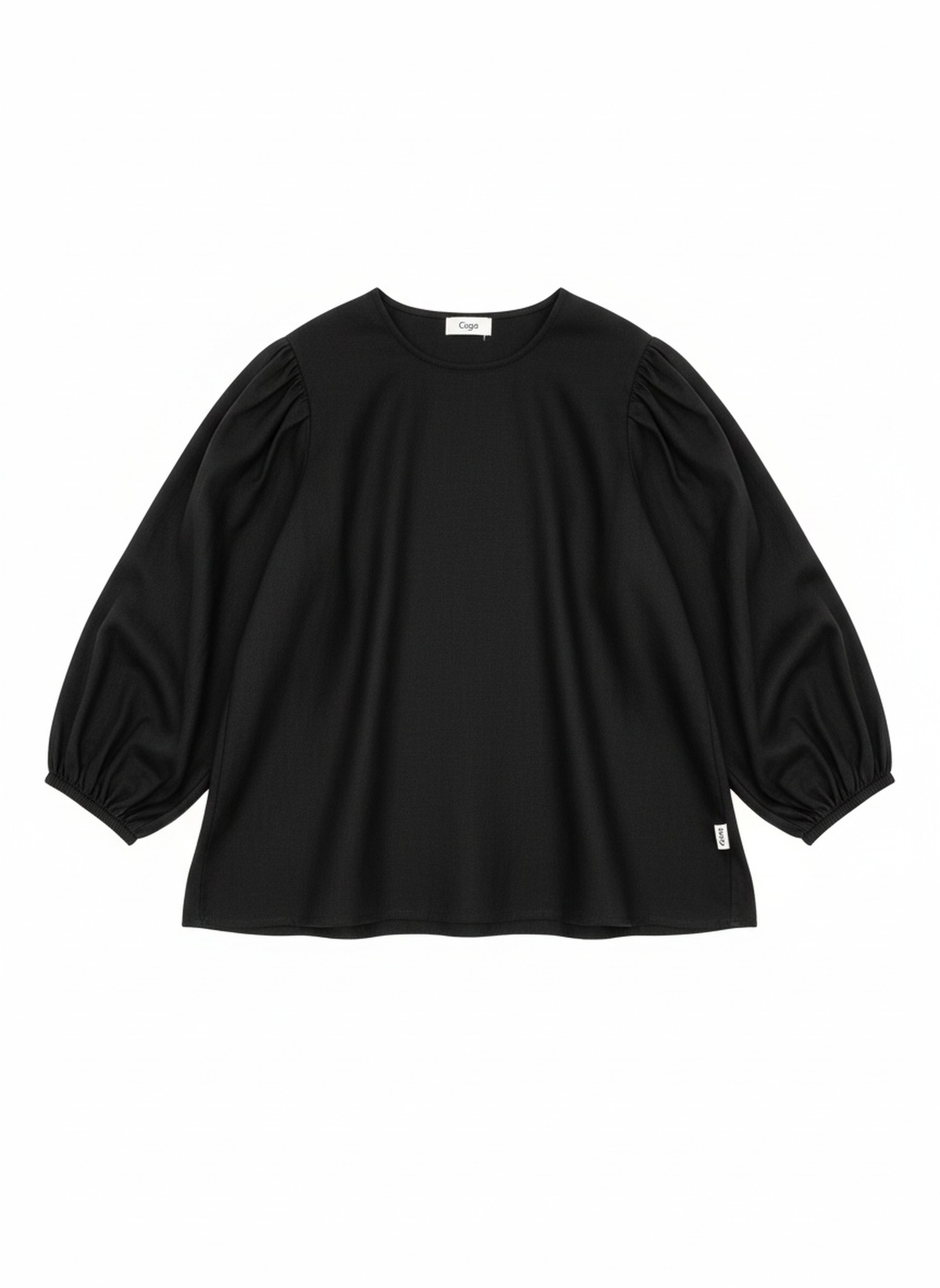 Stylish Black Blouse with Puffed Sleeves photo 1