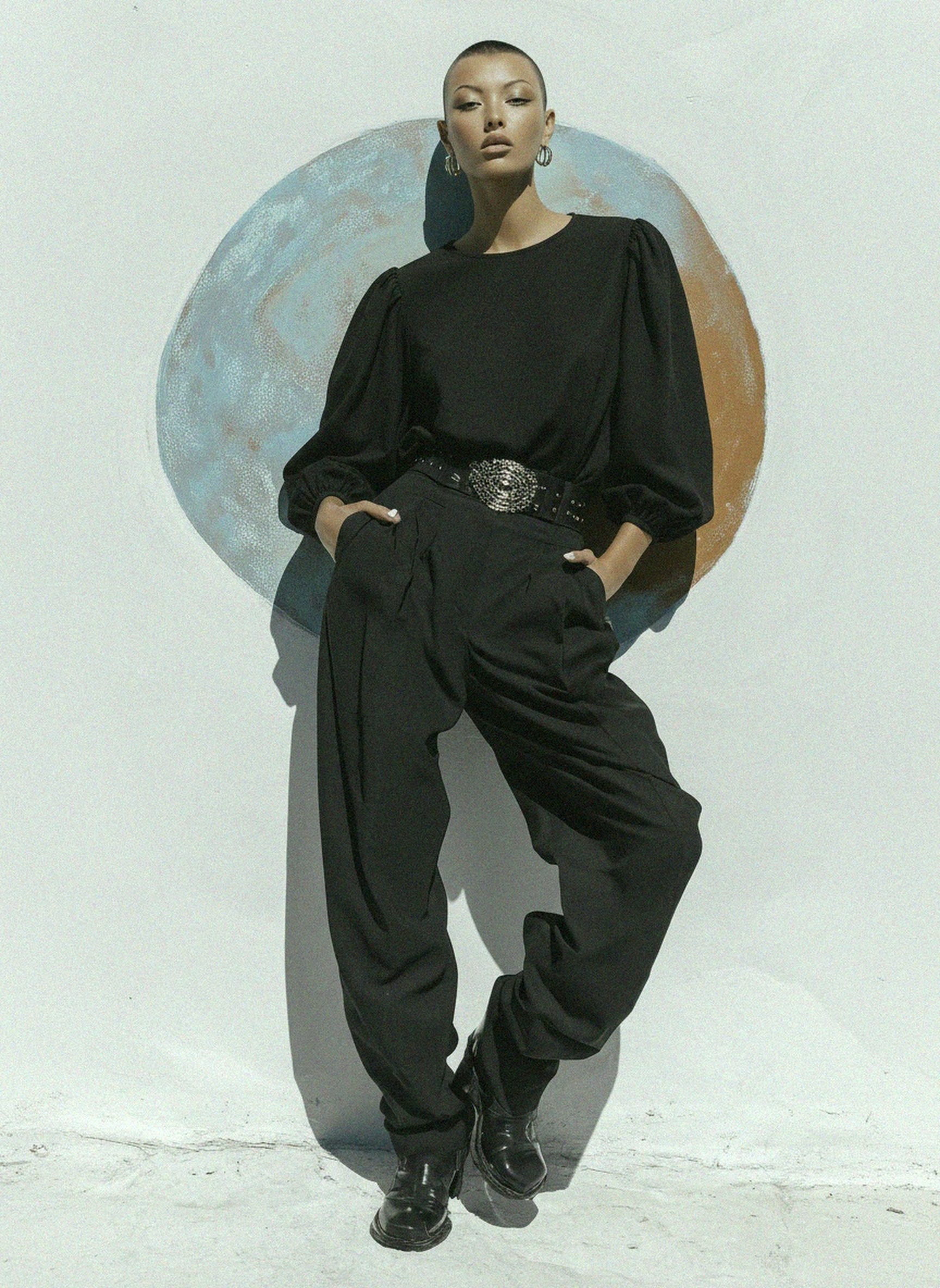 Stylish Black Blouse with Puffed Sleeves photo 2