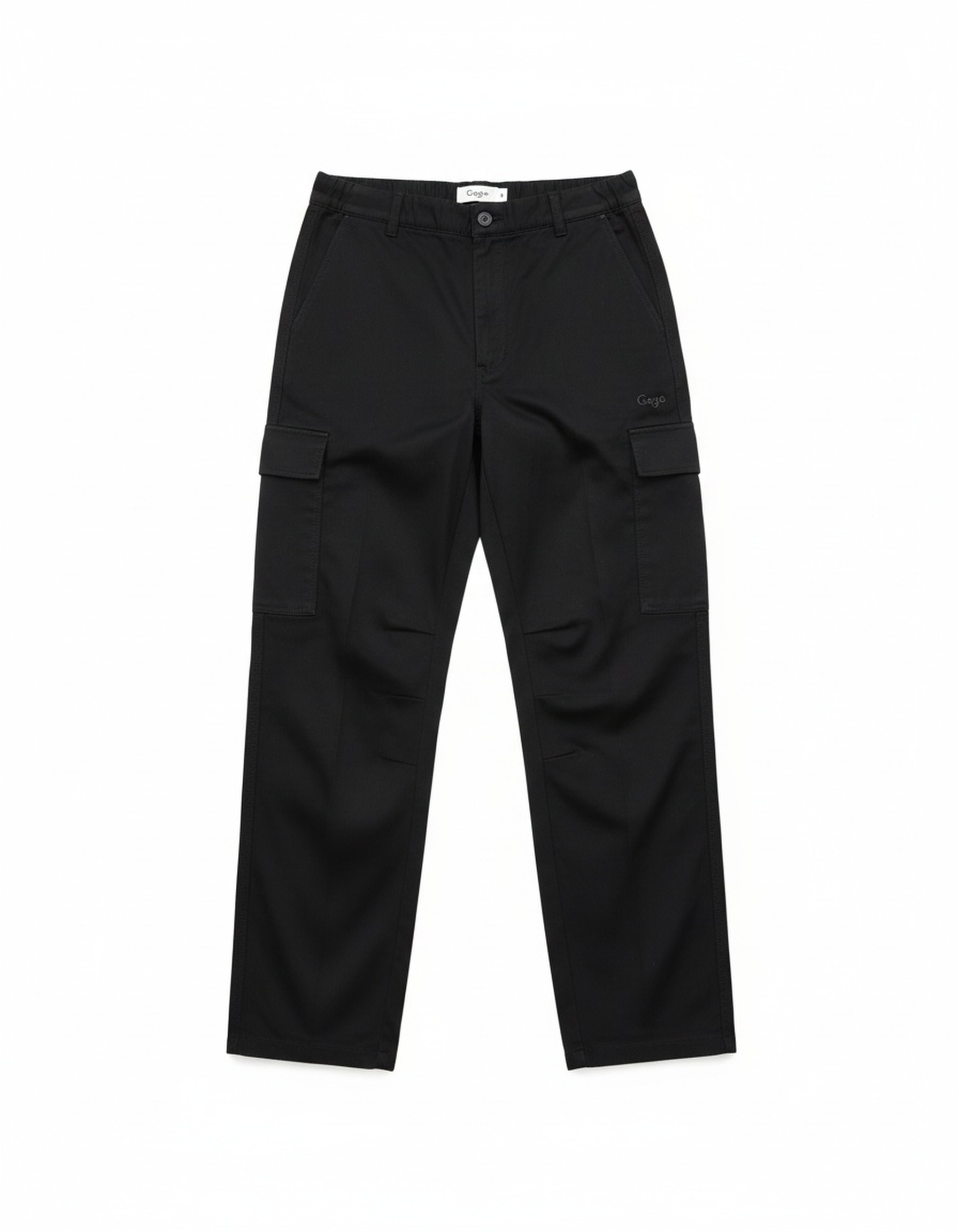 Black Regular Fit Cargo Pants with Utility Pockets photo 1