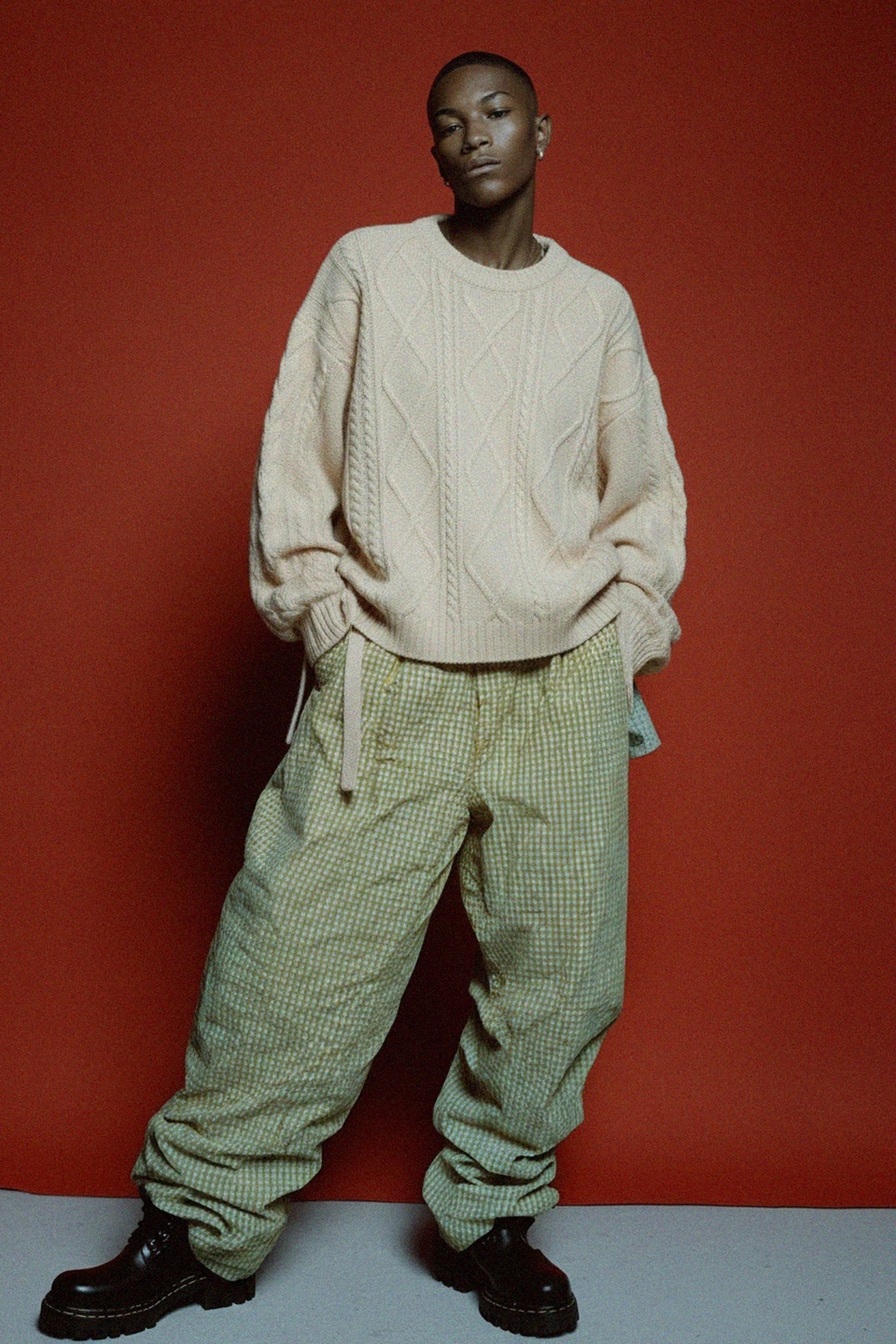 Cozy Cable Knit Sweater with Side Tie Detail photo 2