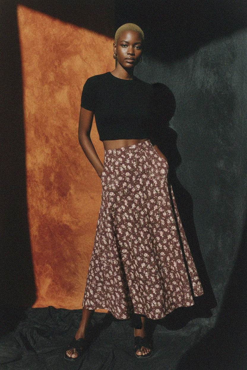 Flowy Floral Print Maxi Skirt photo 3