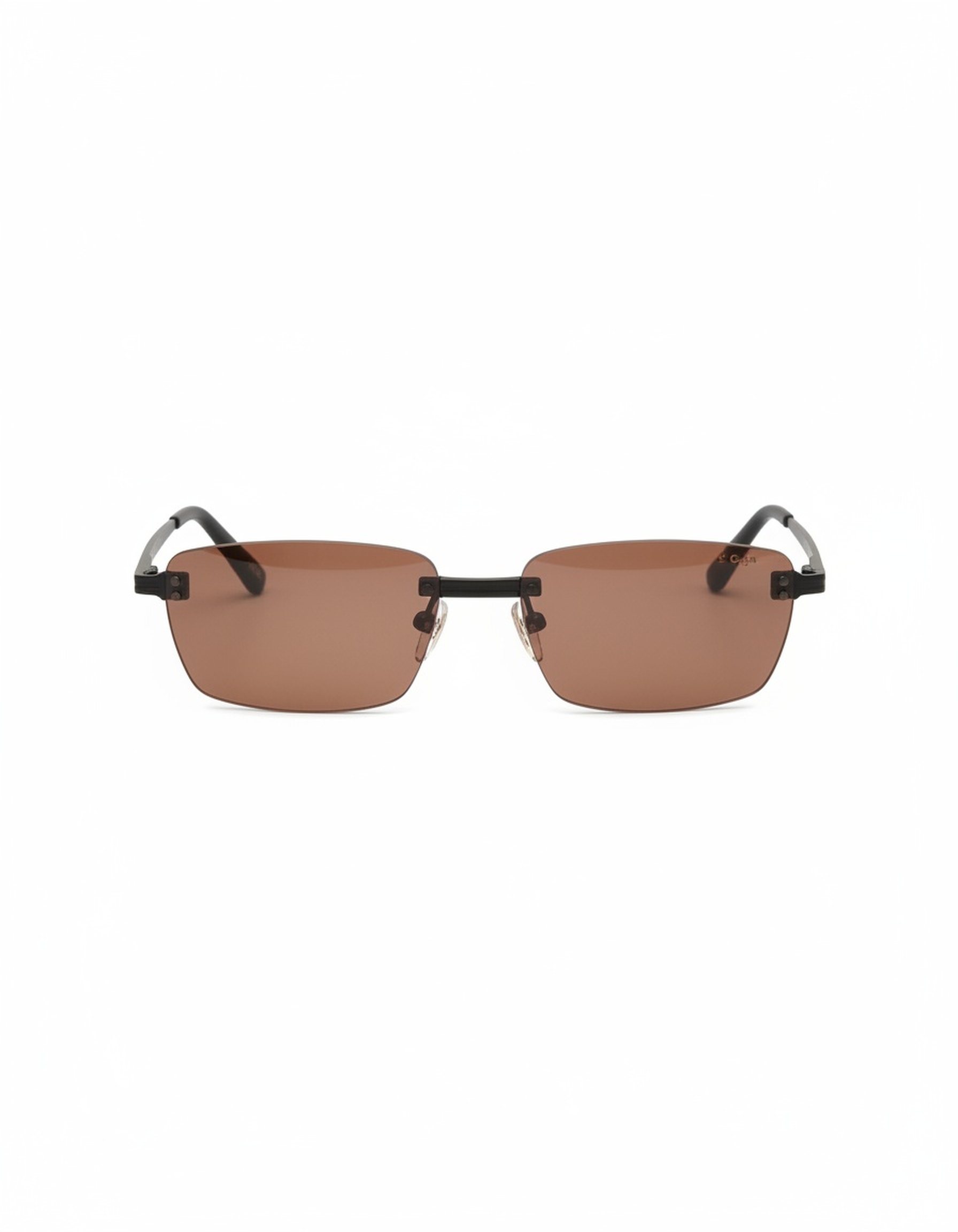 Stylish Rimless Sunglasses with Brown Tinted Lenses photo 1