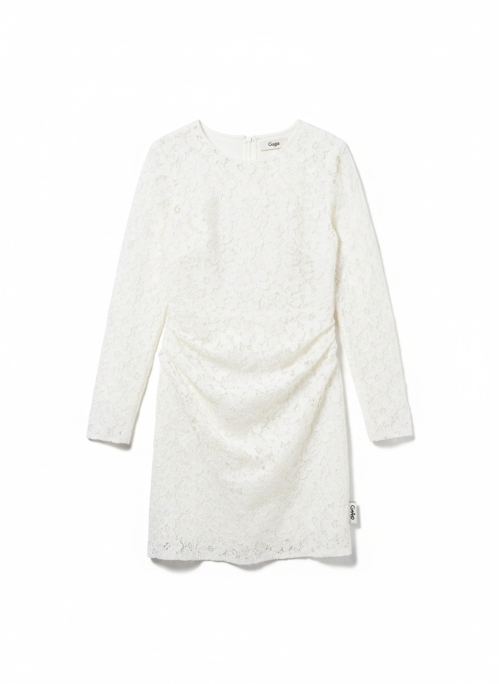 Elegant White Textured Mini Dress photo 1