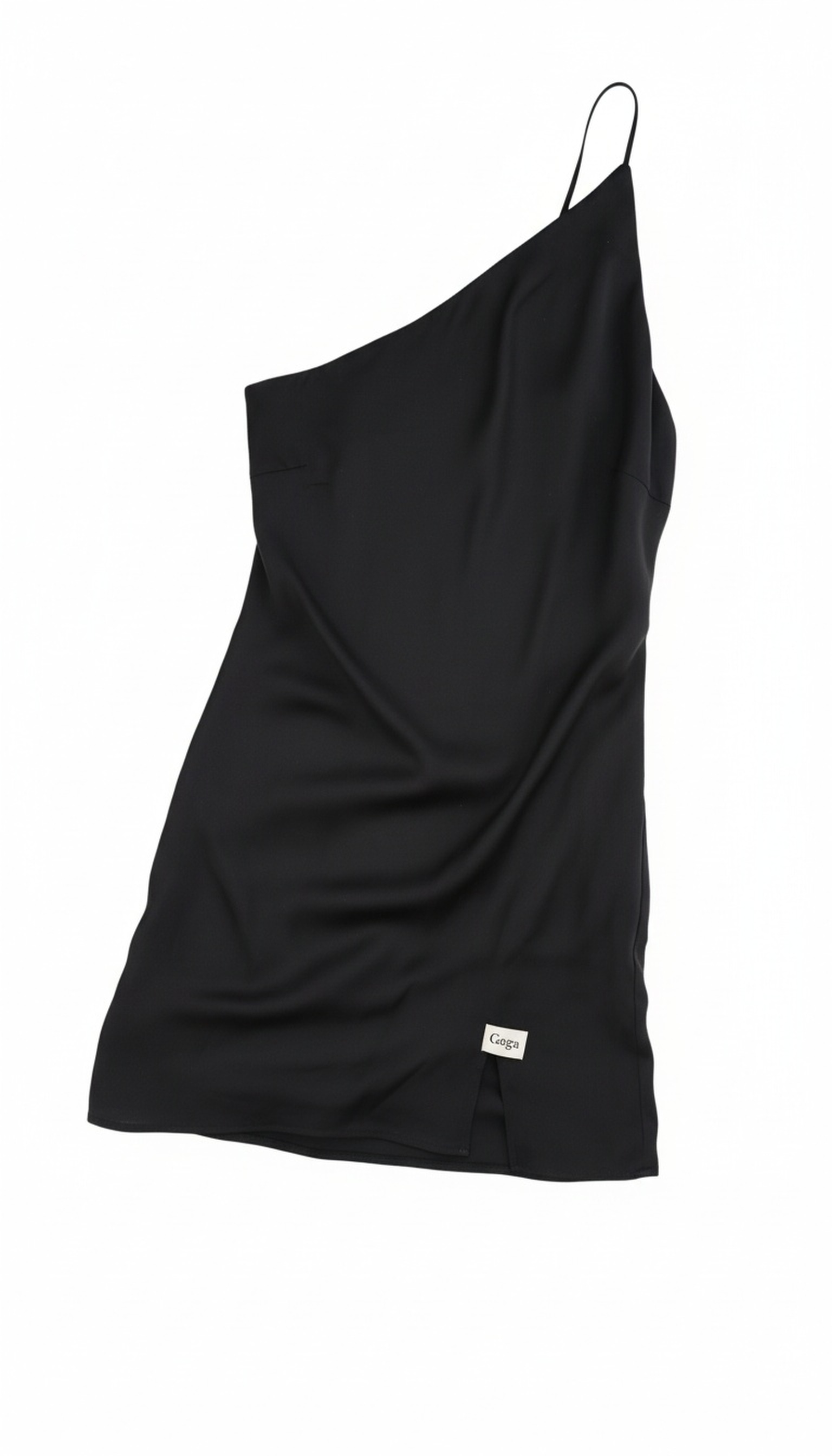 Chic Black Mini Slip Dress with Slit Detail photo 1