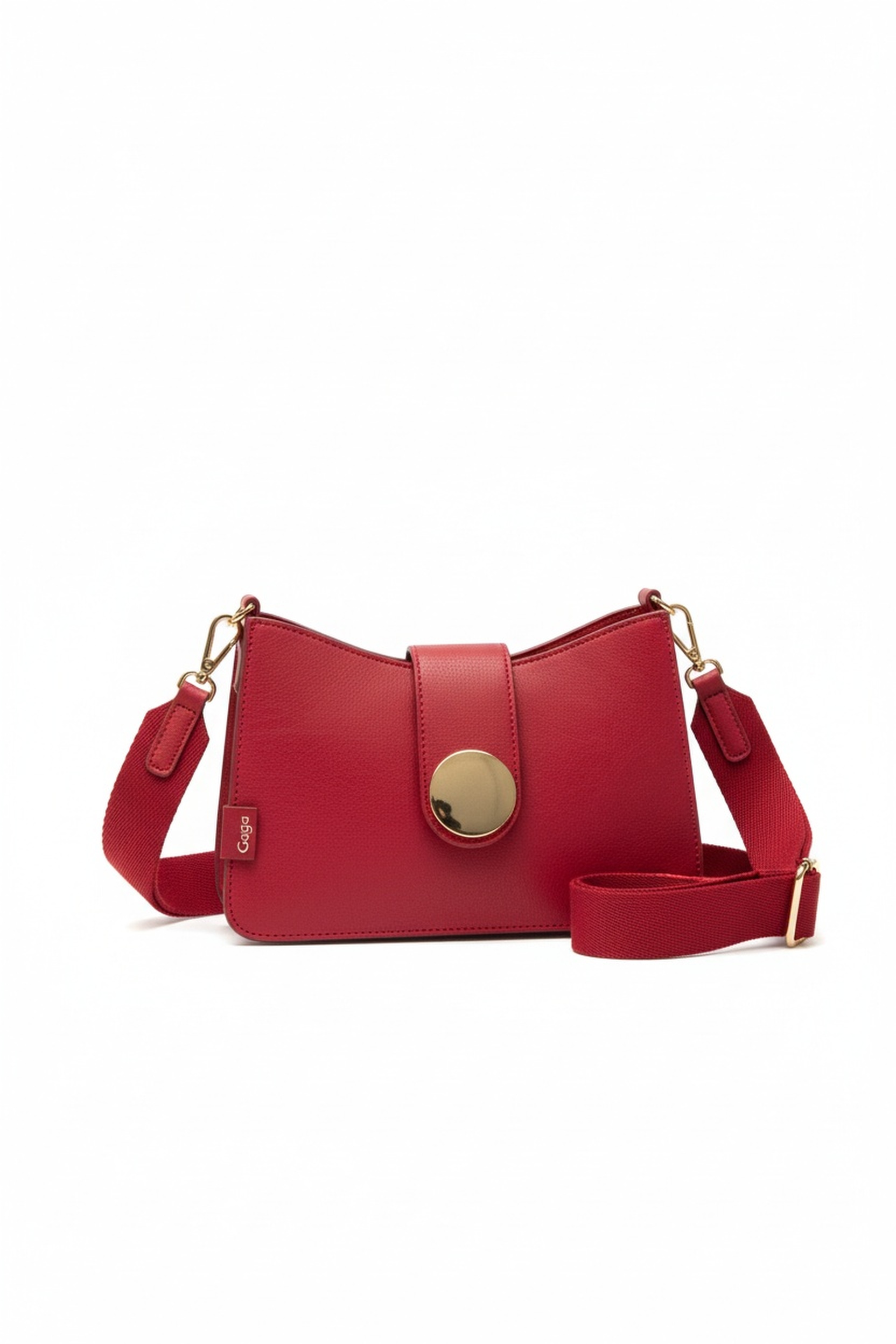 Chic Red Shoulder Bag with Gold Accent photo 1