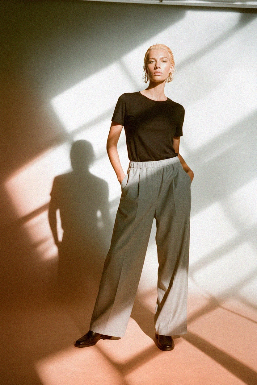 Stylish Grey Wide-Leg Pants photo 3