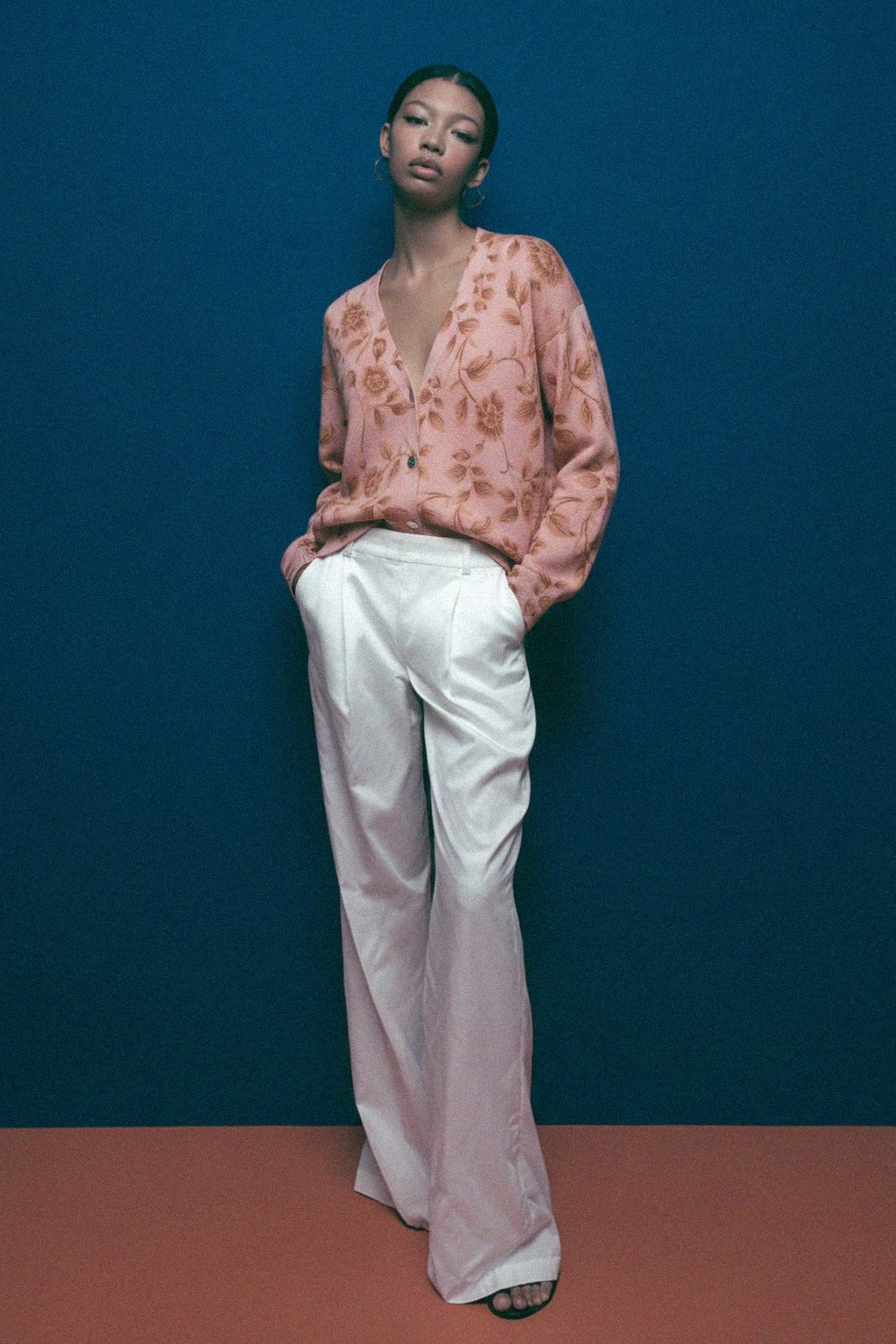 Floral Knit Cardigan with Button Closure photo 2