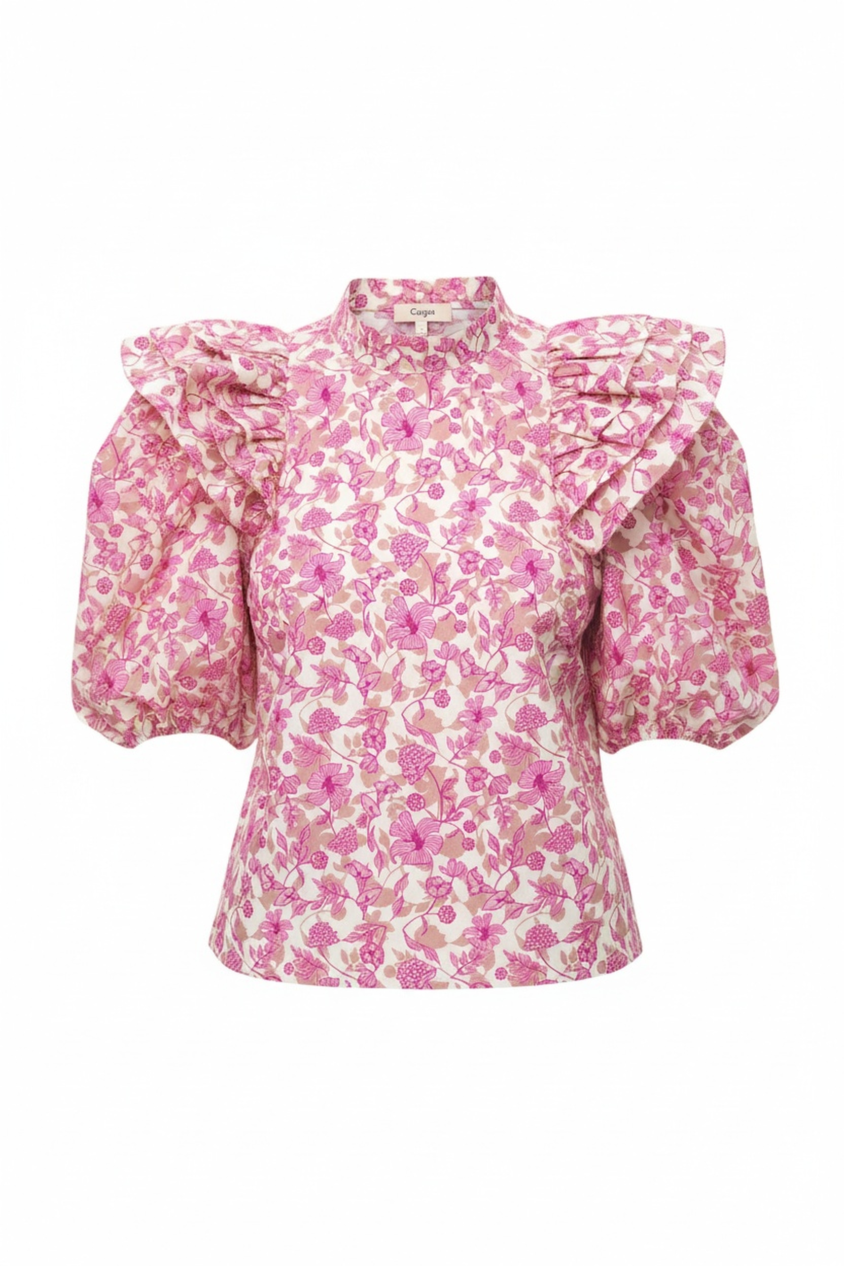 Floral Ruffle Blouse with Puff Sleeves photo 1