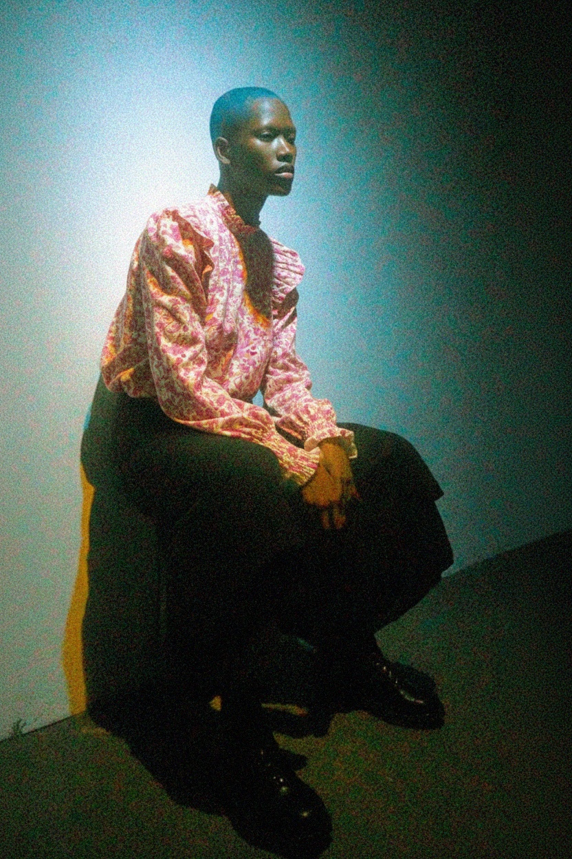 Floral Ruffle Blouse with Puff Sleeves photo 3