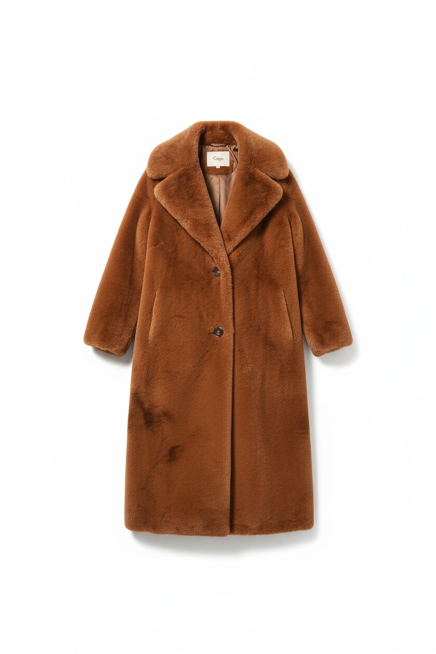 Oversize Brown Faux Fur Long Coat photo 1