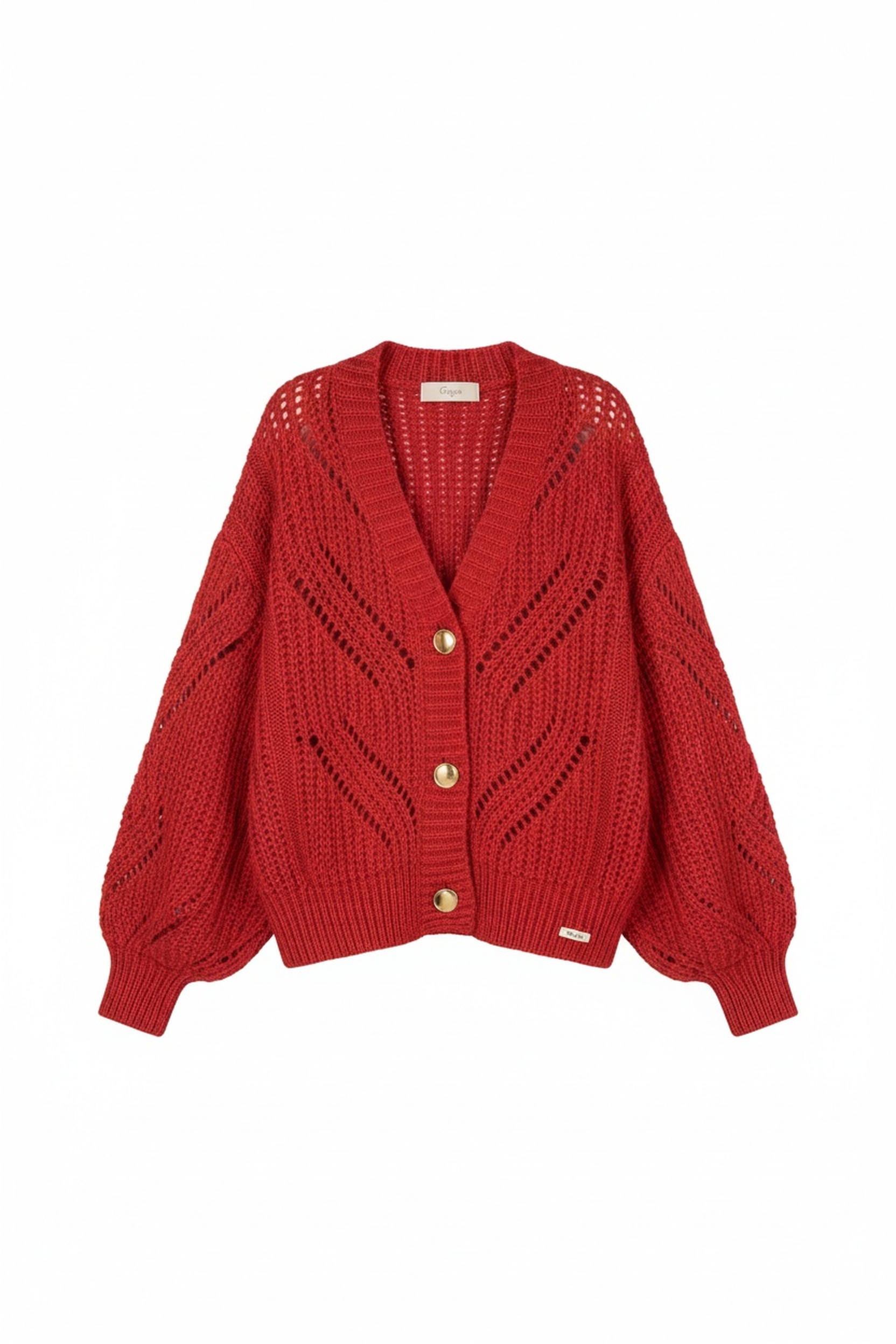 Oversize Red Knit Cardigan photo 1