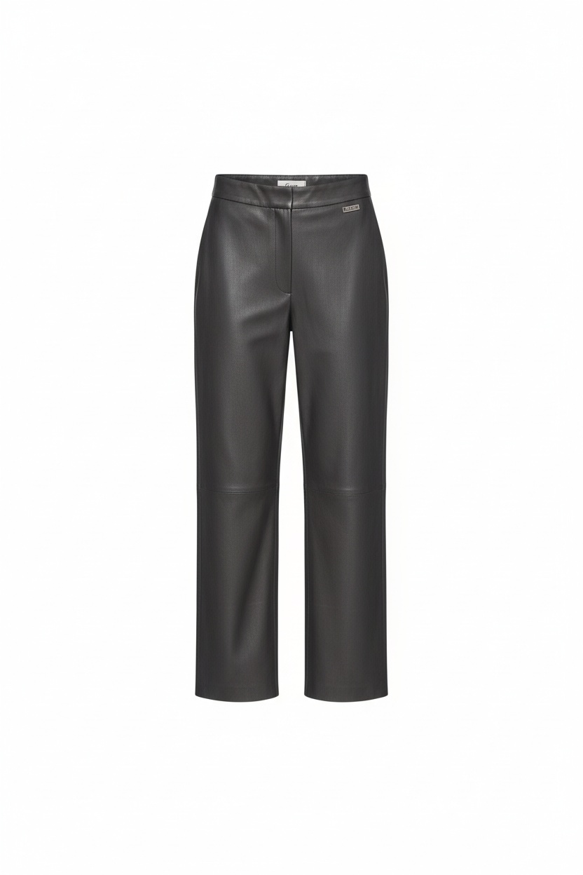 Relaxed Fit Faux Leather Wide-Leg Pants photo 1