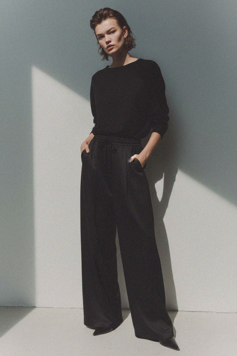 Relaxed Fit Black Long Pants photo 3