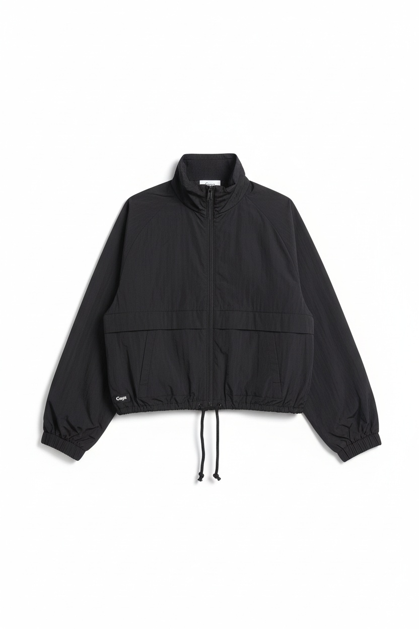 Oversized Black Lightweight Zip-Up Jacket photo 1