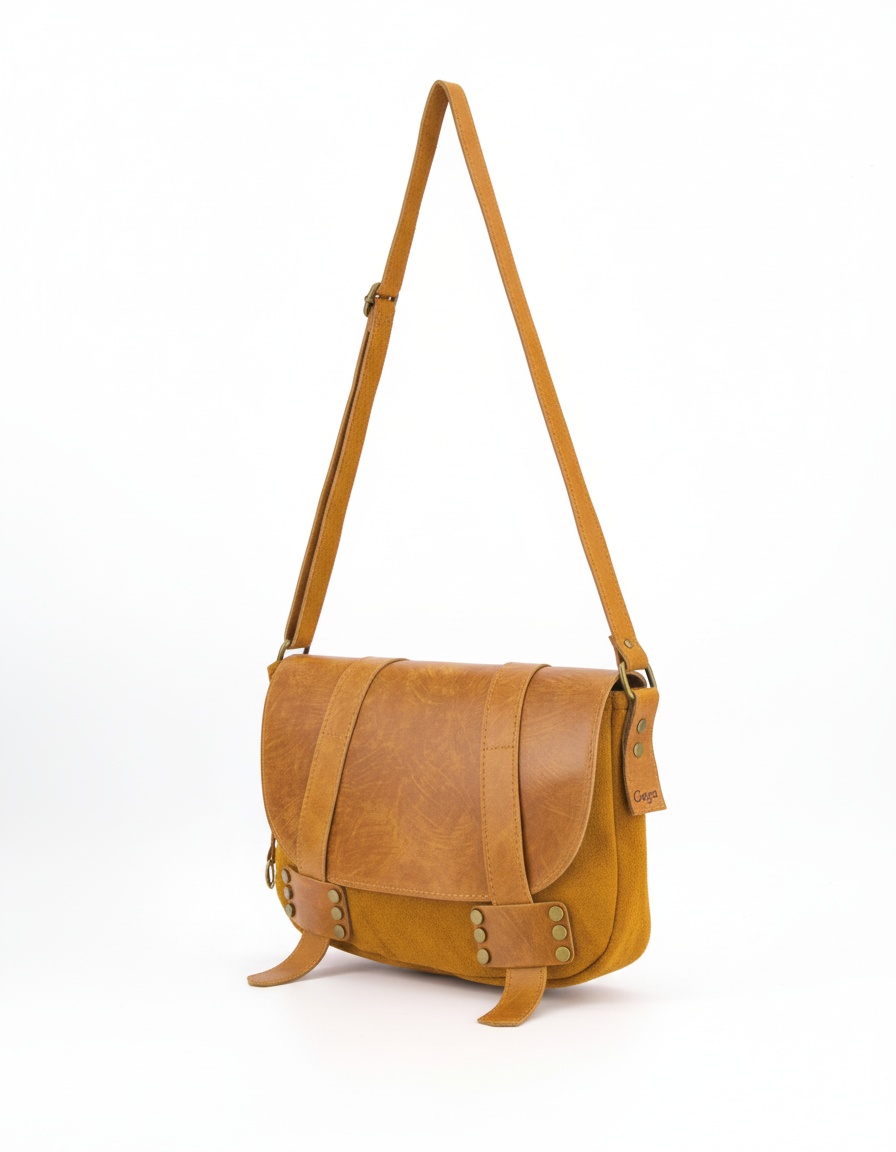 Brown Leather Flap Messenger Shoulder Bag photo 1