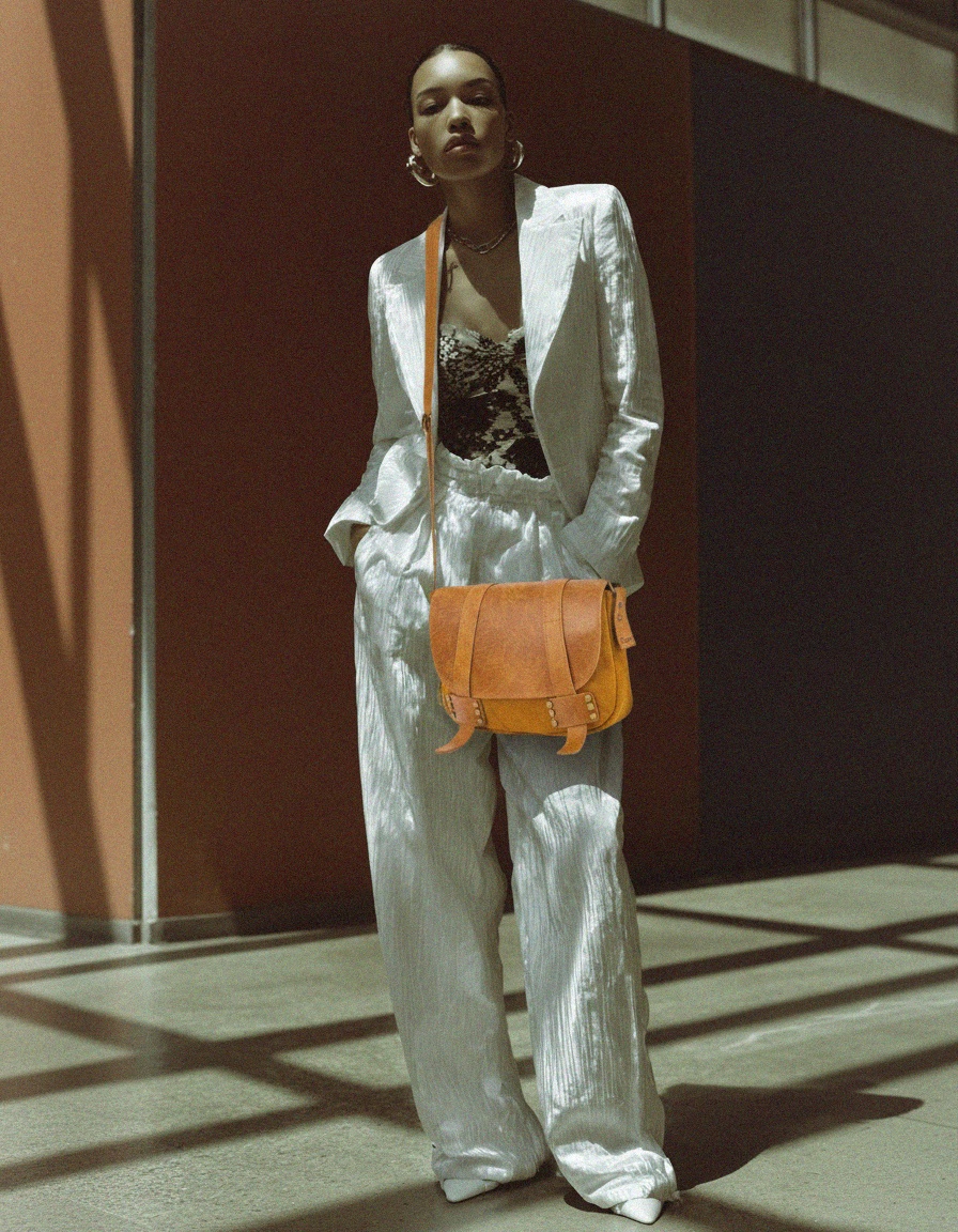 Brown Leather Flap Messenger Shoulder Bag photo 3