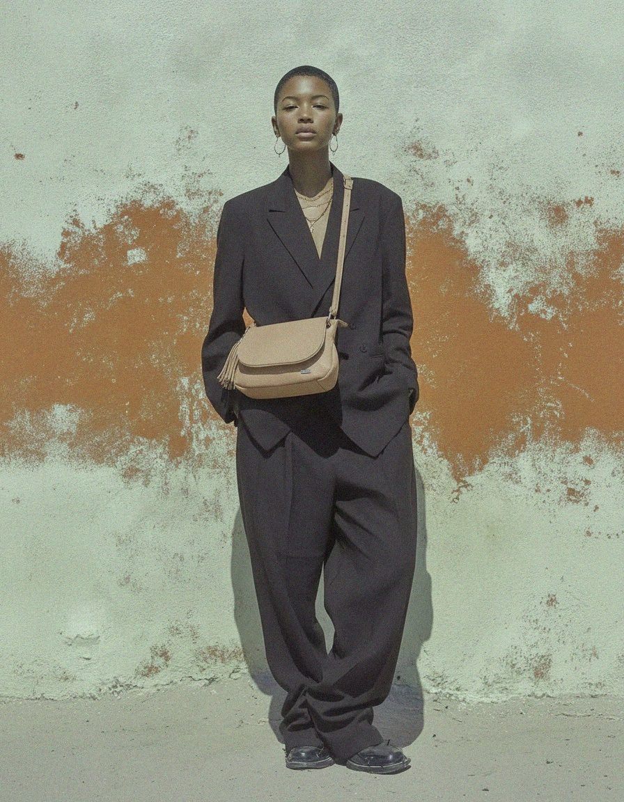 Venezia Beige Flap Crossbody Bag with Tassel Detail photo 2