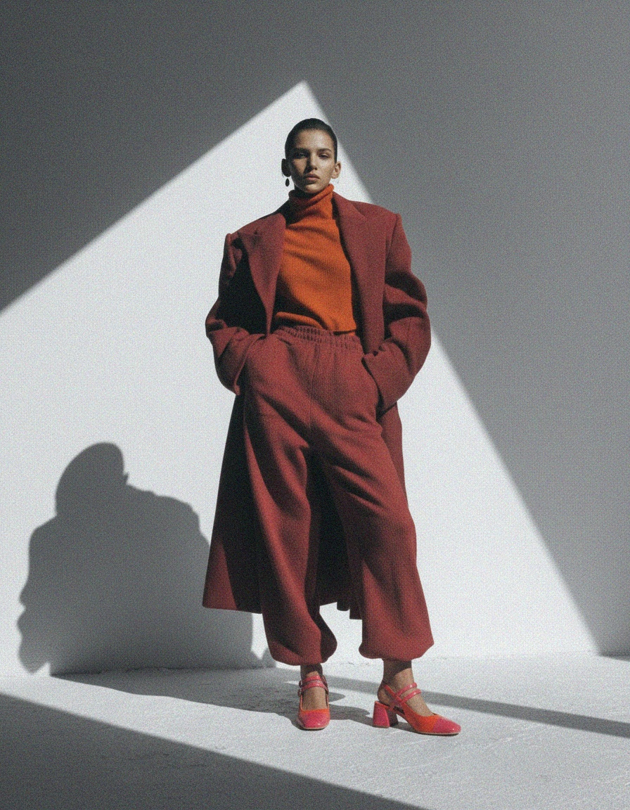 Vibrant Two-Tone Block Heel Slingback Shoes photo 2