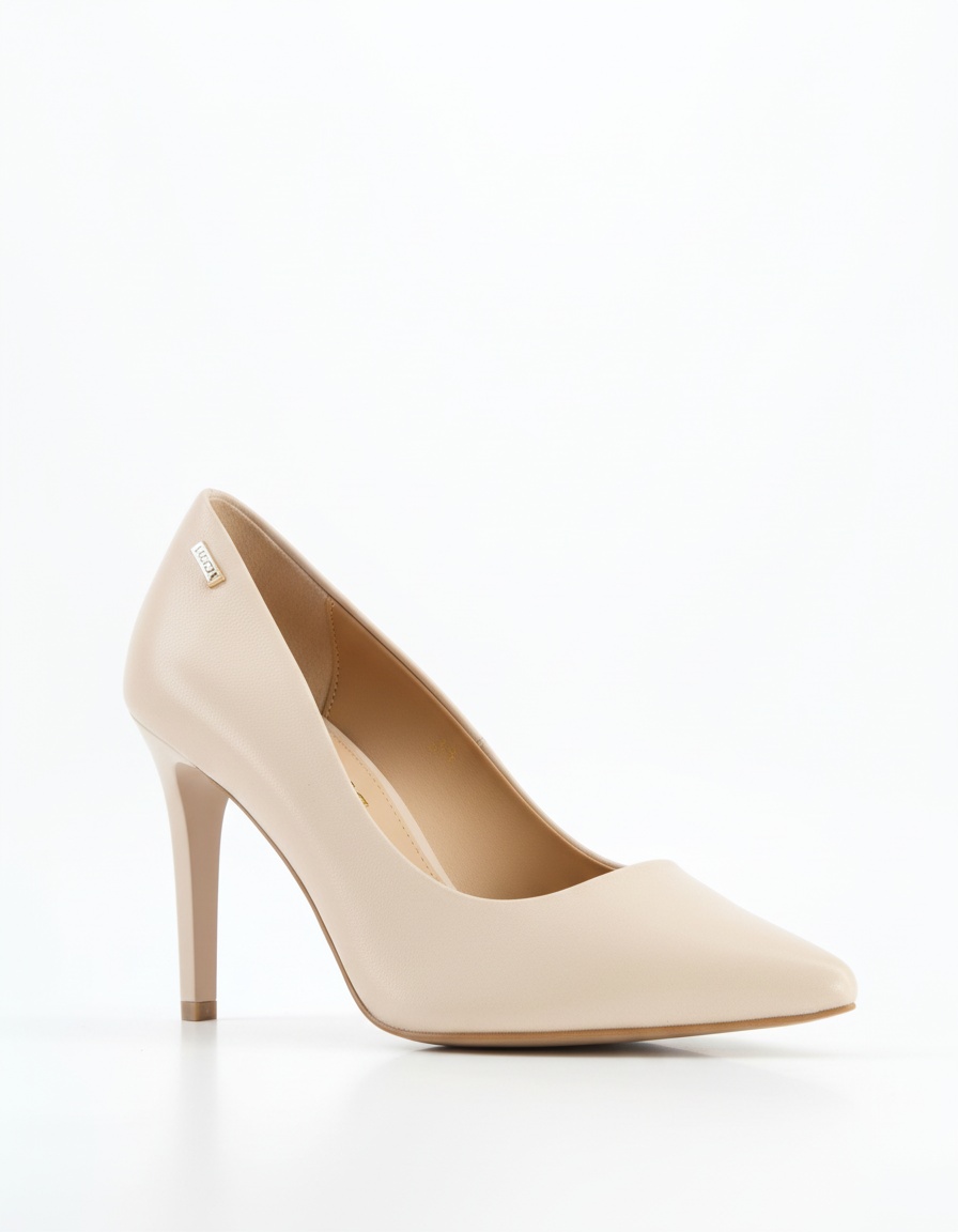 Elegant Beige Pointed Toe High Heel Pumps photo 1