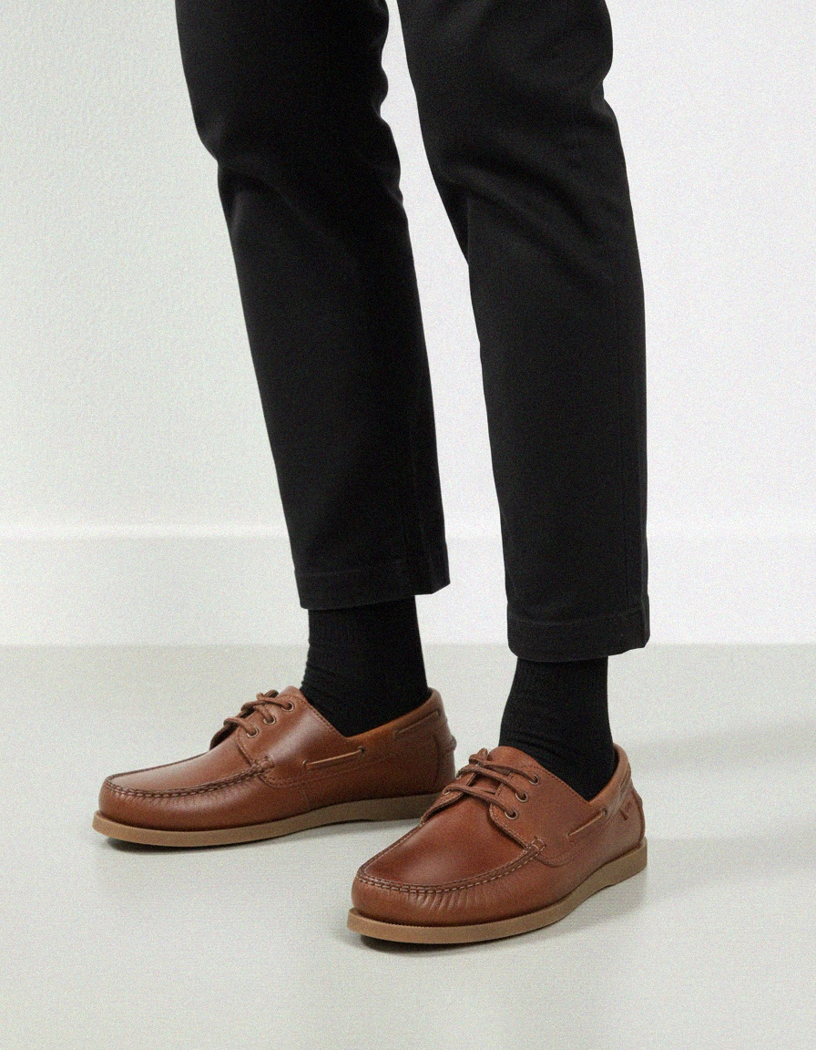 Classic Brown Leather Boat Shoes photo 2