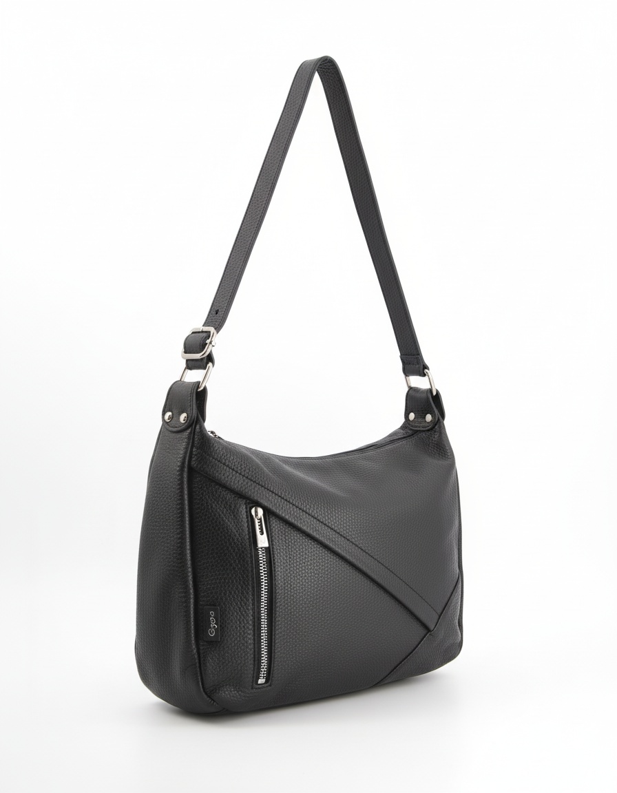 Classic Black Leather Shoulder Bag photo 1