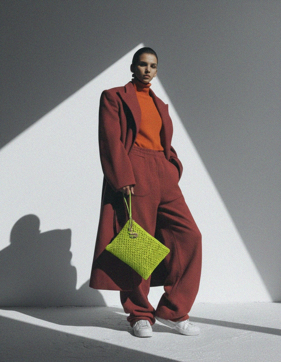 Vibrant Green Crochet Clutch Bag with Wrist Strap photo 3