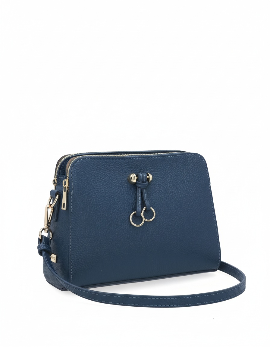 Deep Blue Pebbled Crossbody Bag photo 1