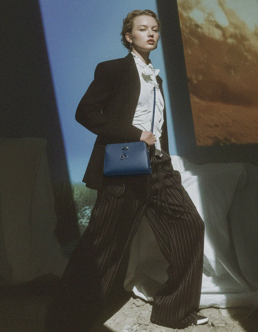 Deep Blue Pebbled Crossbody Bag photo 2