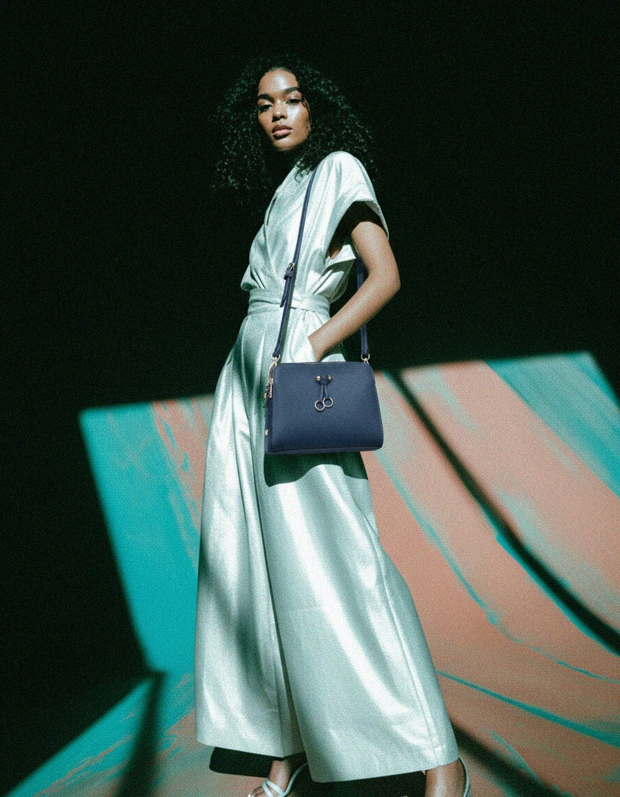 Deep Blue Pebbled Crossbody Bag photo 3