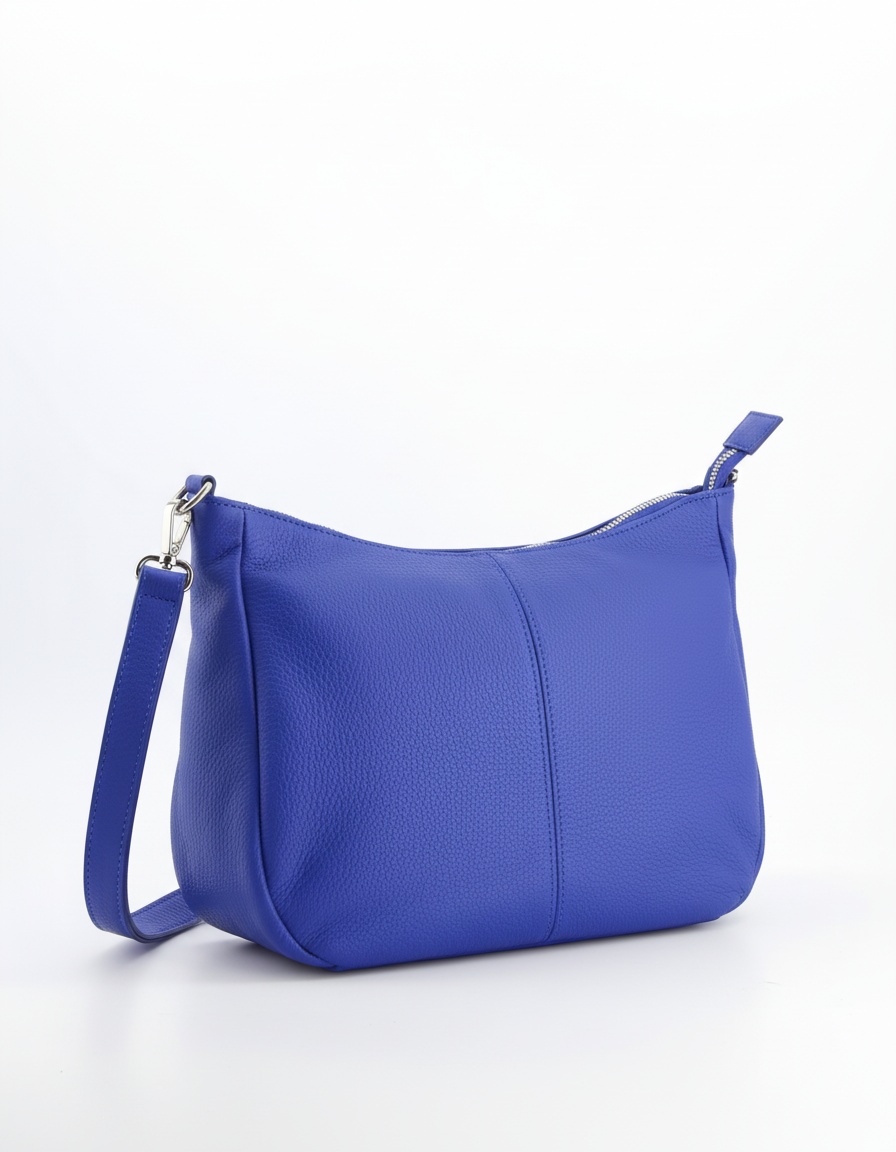 Vibrant Blue Leather Crossbody Shoulder Bag photo 1