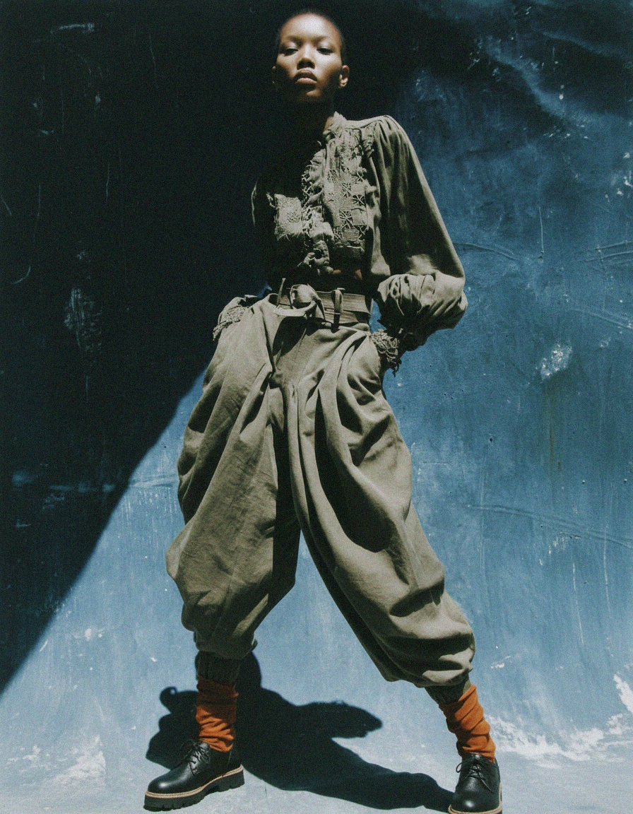 Black Leather Lace-Up Shoe with Braided Trim Sole photo 3