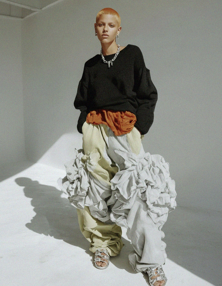 Gold Perforated Pointed Toe Flats photo 2