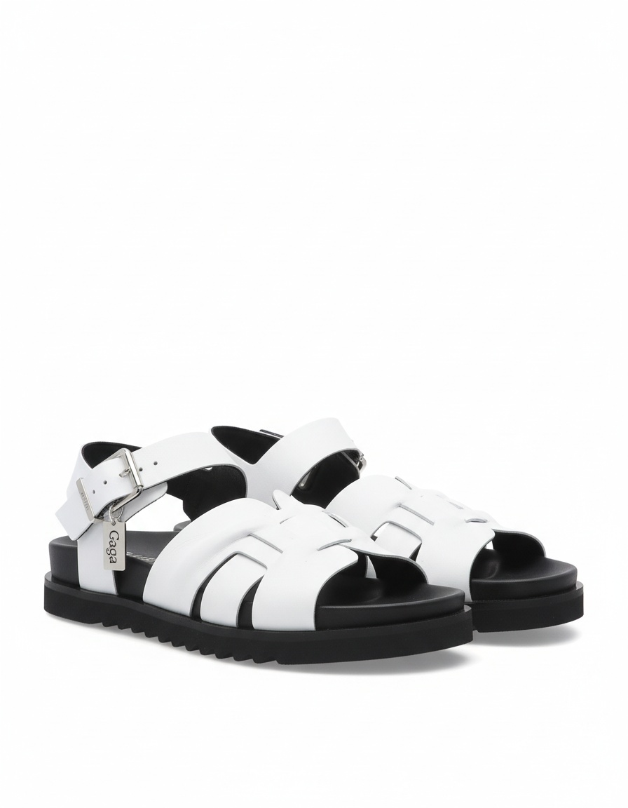 White Strappy Platform Sandals photo 1