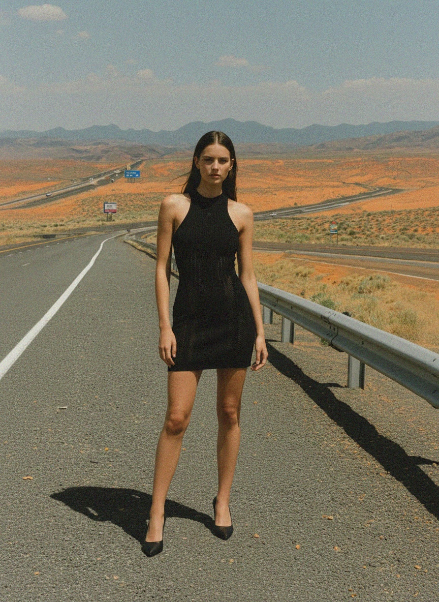 Black Ribbed Mesh Bodycon Mini Dress photo 2