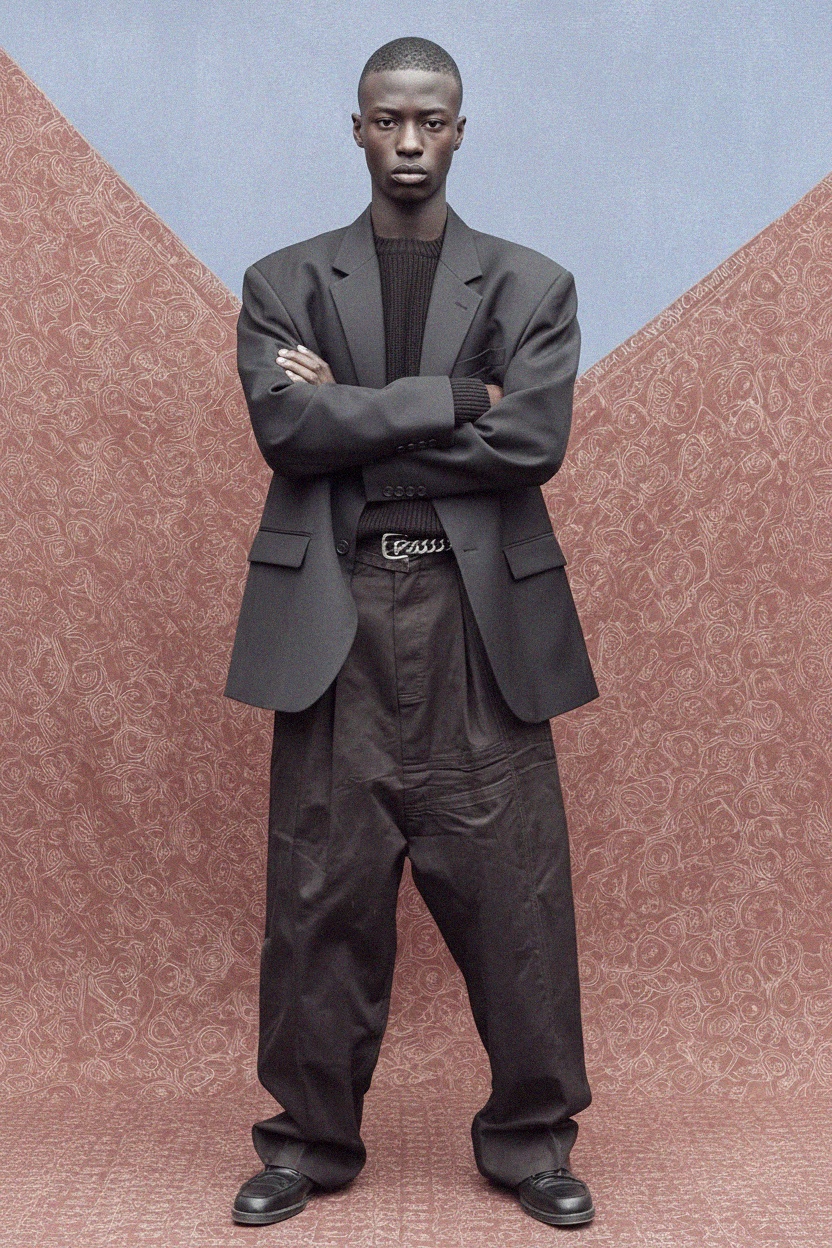 Dark Grey Oversize Blazer with Front Pockets photo 2