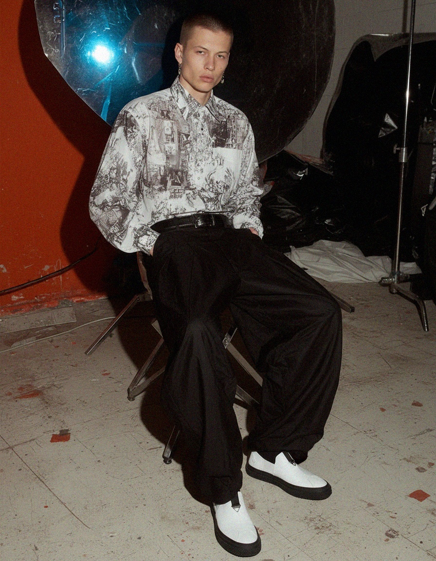 White Slip-On Sneaker with Black Textured Sole photo 3