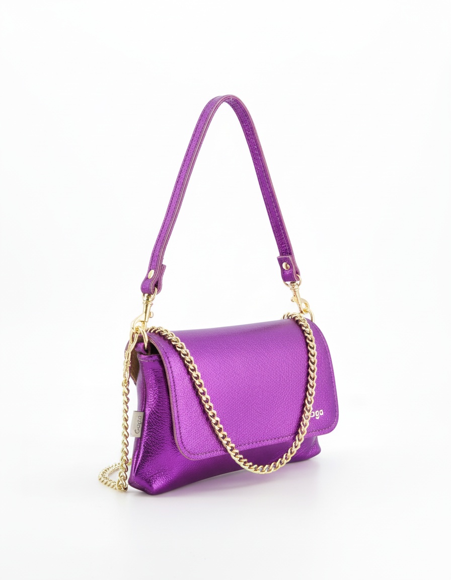 Venezia Shimmering Purple Metallic Mini Bag photo 1