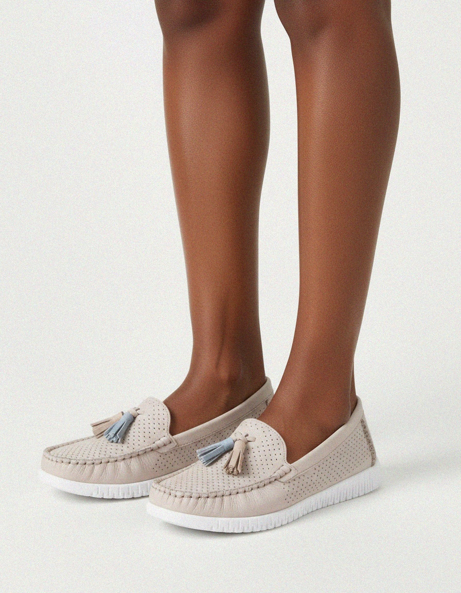 Perforated Loafers with Tassel Detail & Flexible Sole photo 2