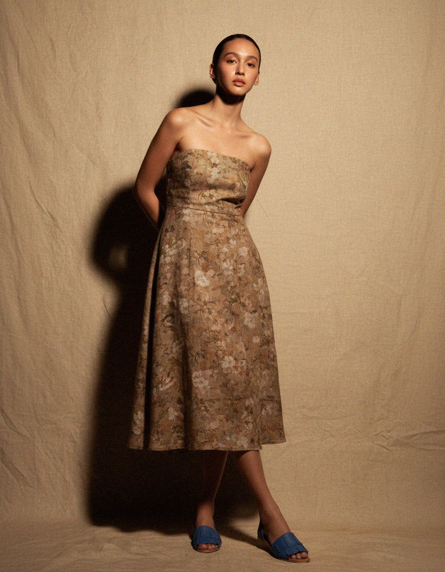 Blue Flat Sandals with Decorative Front Strap photo 3