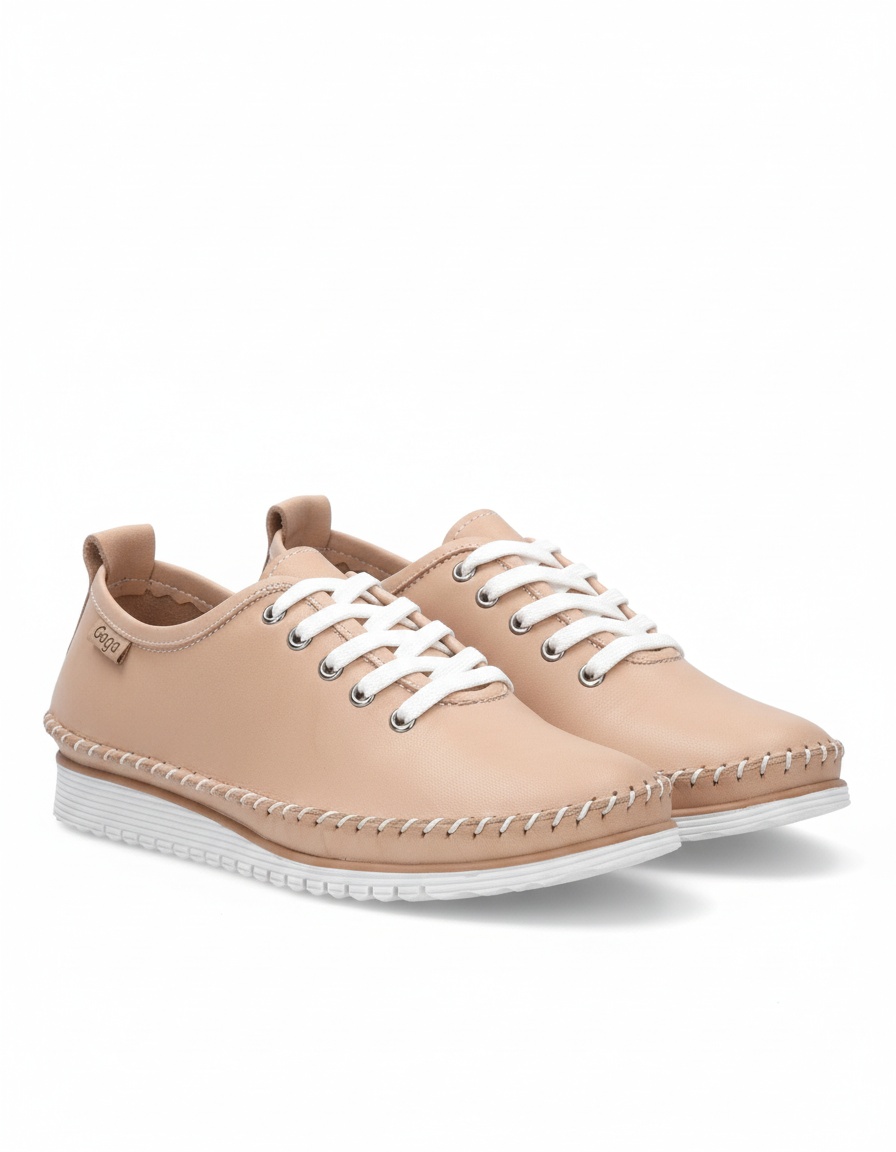 Beige Casual Lace-Up Sneakers photo 1