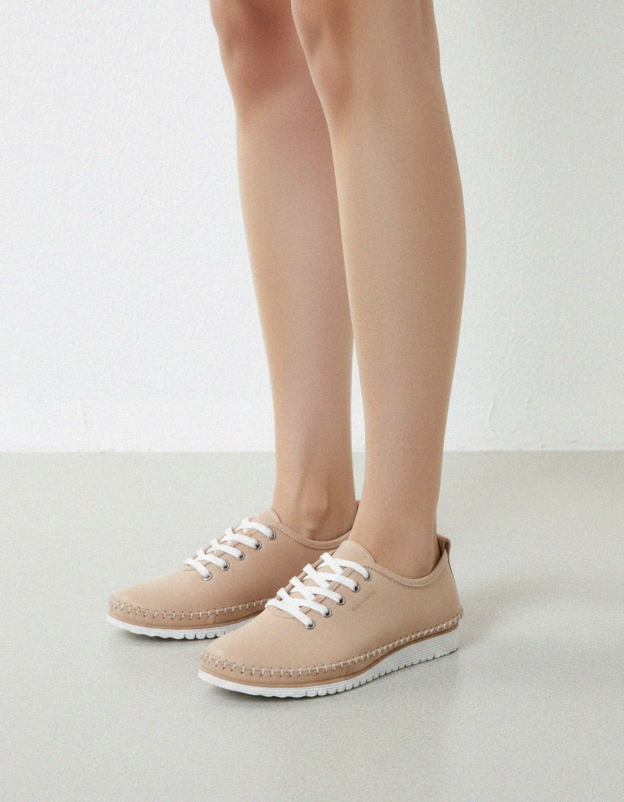 Beige Casual Lace-Up Sneakers photo 2