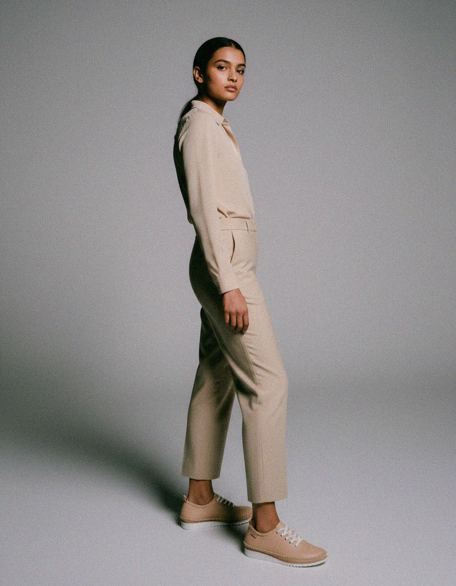 Beige Casual Lace-Up Sneakers photo 3