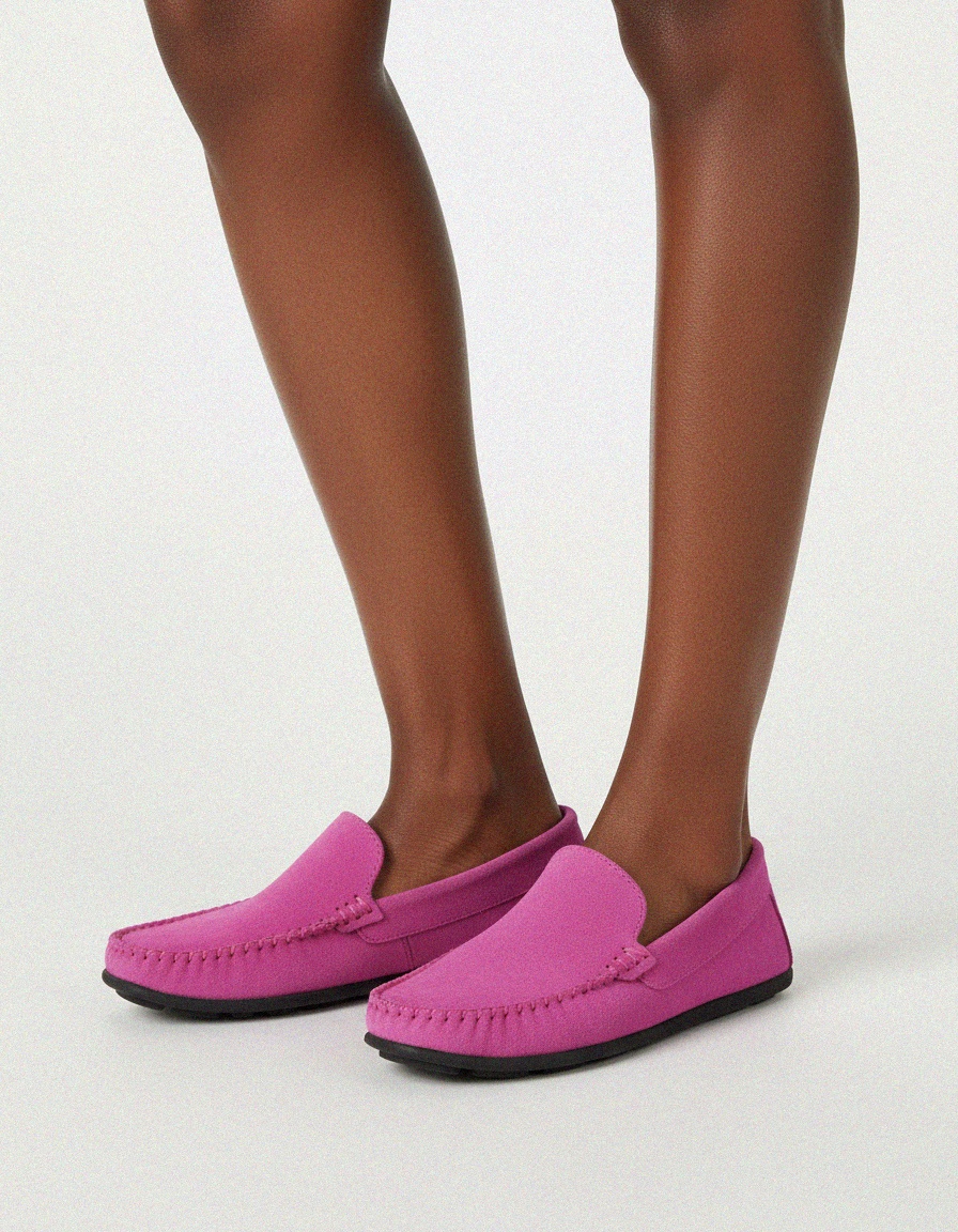 Pink Suede Moccasin Loafers photo 2