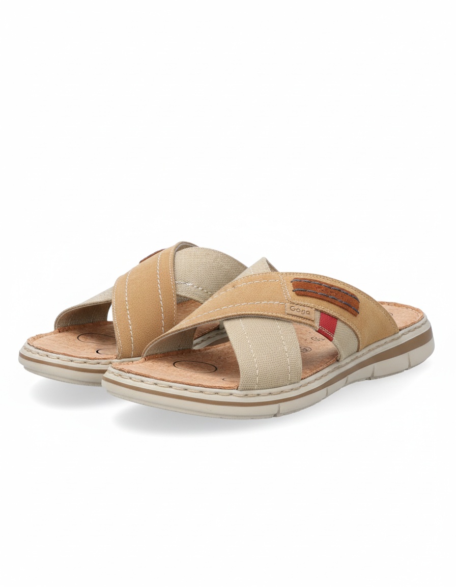 Criss-Cross Strap Comfort Sandals with Textured Footbed photo 1
